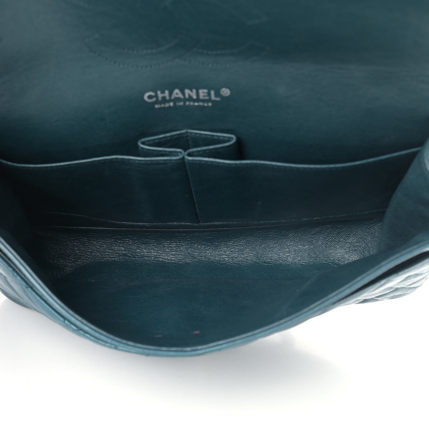 Lambskin Quilted Medium Double Flap Dark Green