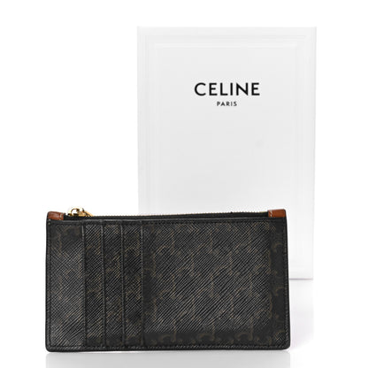 Celine Triomphe Canvas Zipped Card Holder Tan 9 of 9