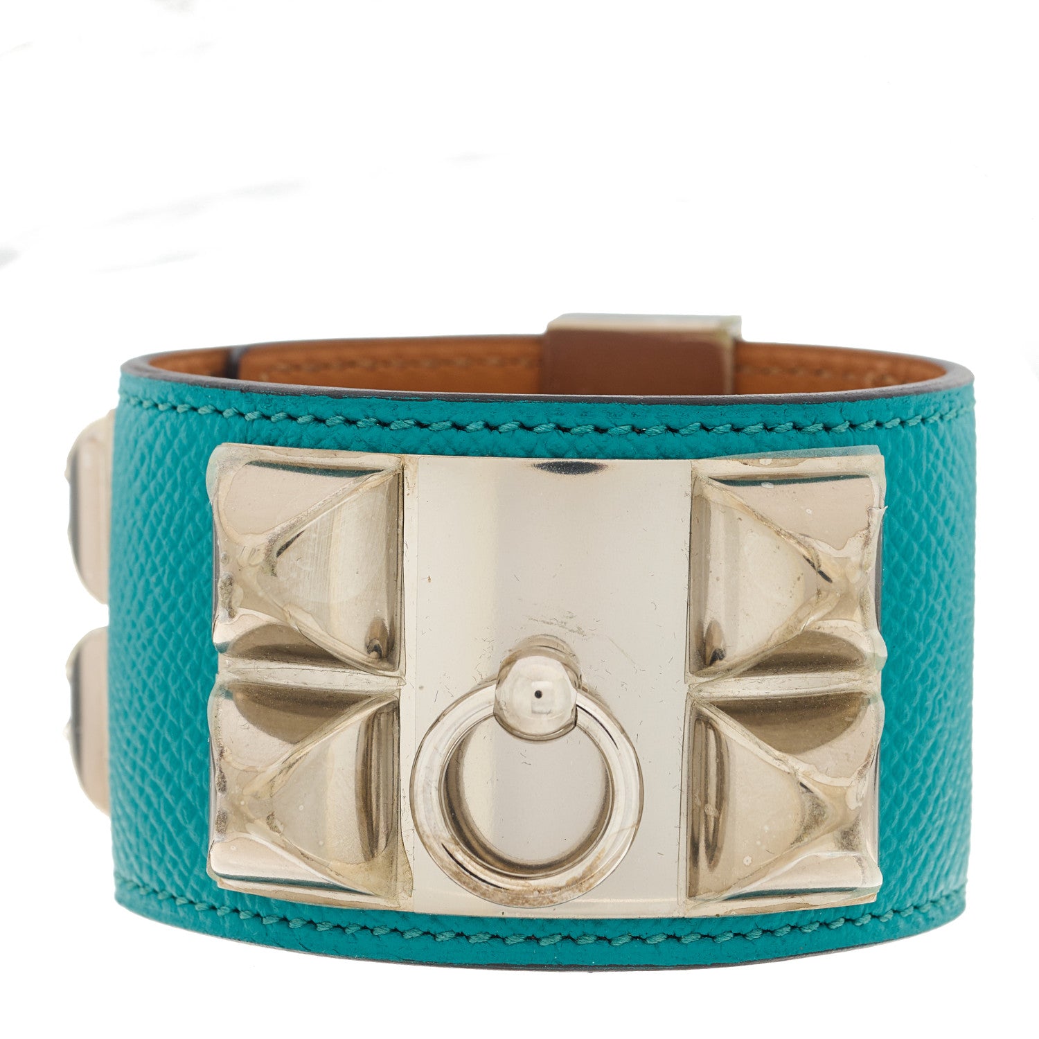 Hermes Epsom Collier De Chien CDC Bracelet S Bleu Paon 3 of 9