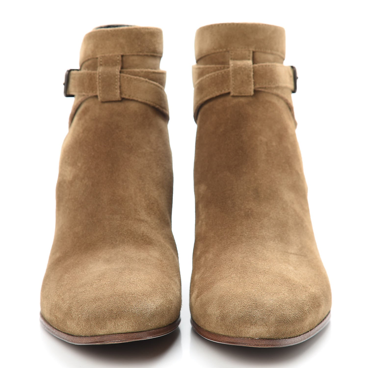 Saint Laurent Suede Womens Blake Ankle Boots 38.5 New Sigaro 2 of 10