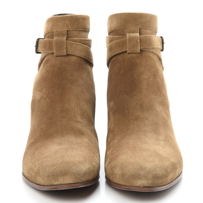 Saint Laurent Suede Womens Blake Ankle Boots 38.5 New Sigaro 2 of 10