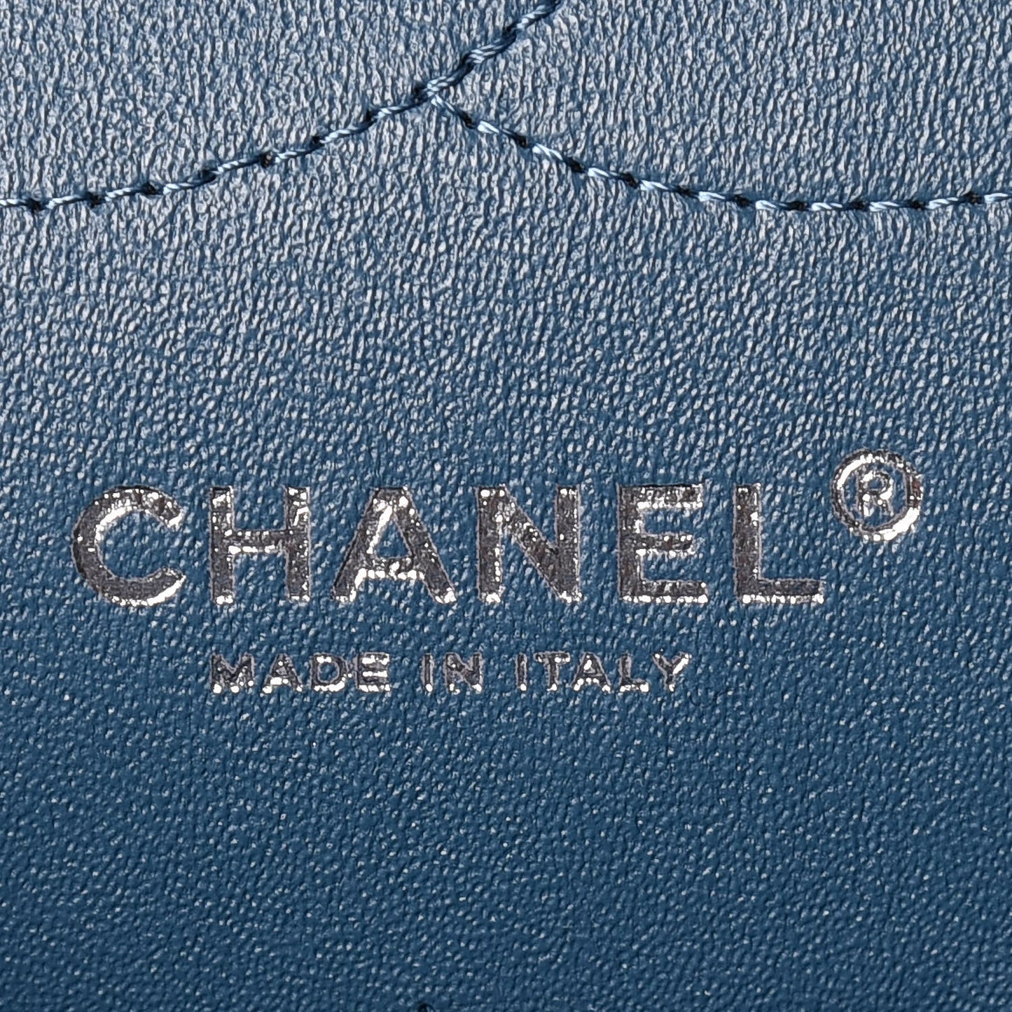 Metallic Caviar Jumbo Double Flap Blue