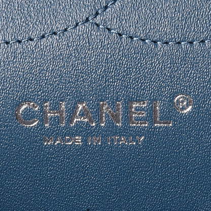 Chanel Metallic Caviar Jumbo Double Flap Blue 10 of 12