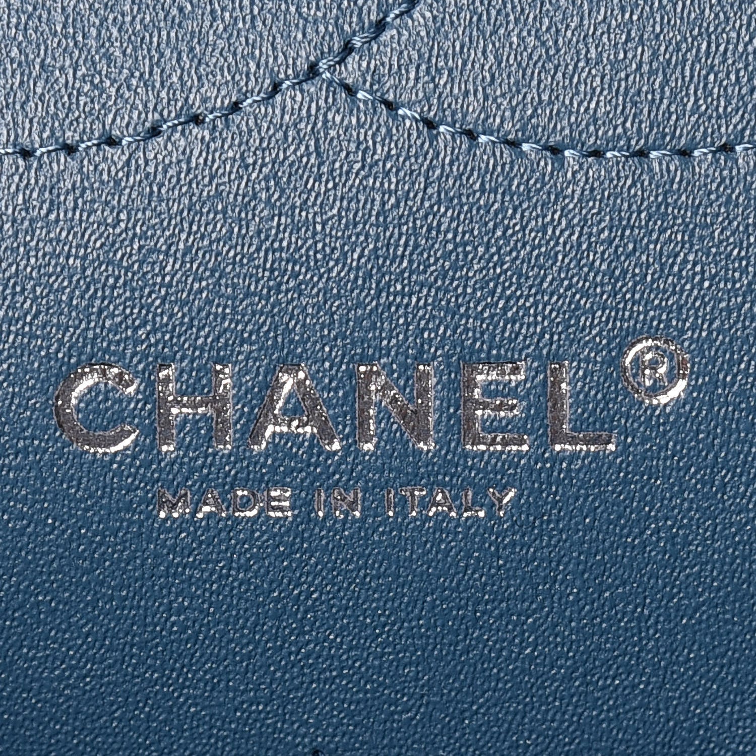 Chanel Metallic Caviar Jumbo Double Flap Blue 10 of 12