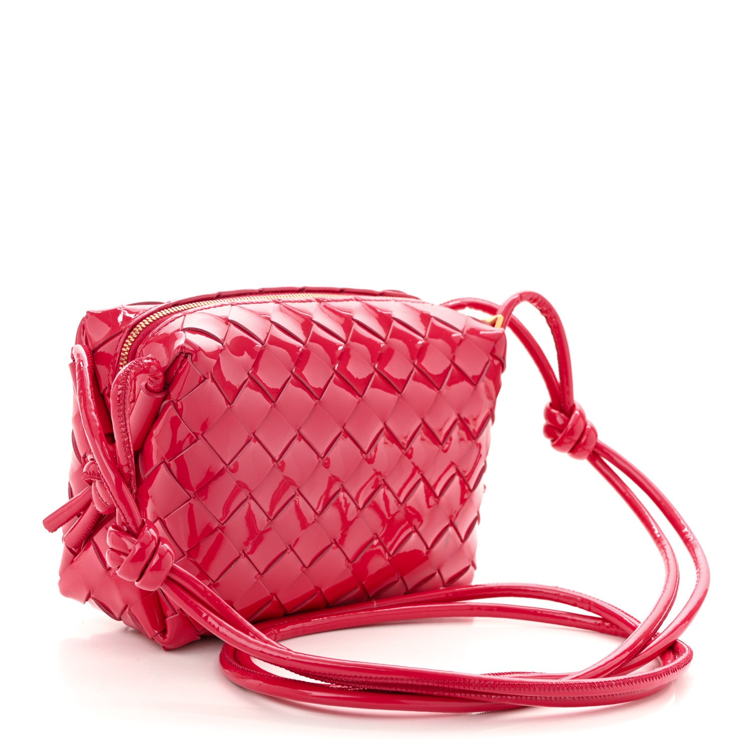 Bottega Veneta Patent Nappa Intrecciato Mini Loop Camera Bag Candy Stripe 2 of 10