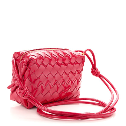 Bottega Veneta Patent Nappa Intrecciato Mini Loop Camera Bag Candy Stripe 2 of 10