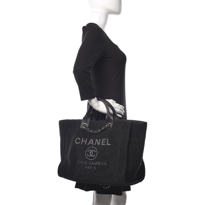 Chanel Lurex Boucle Medium Deauville Tote Black 3 of 11
