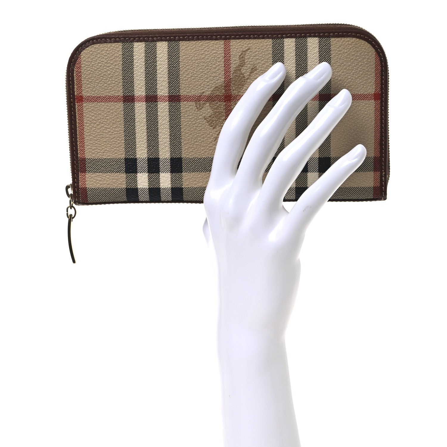 Burberry Haymarket Check Large Ziggy Zip Around Wallet Beige 2 of 10