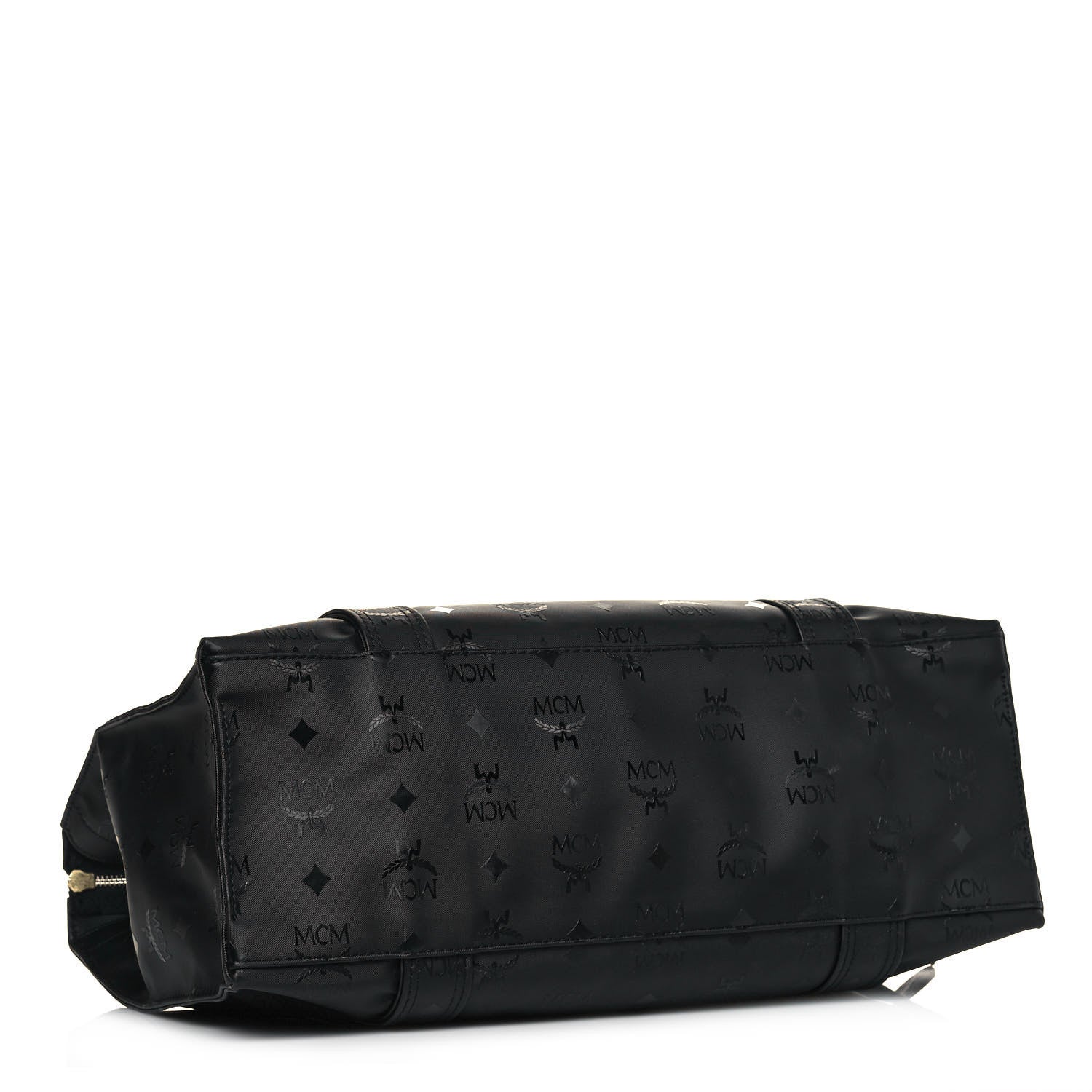 MCM Monogram Coated Canvas Tote Bag Black 4 of 15