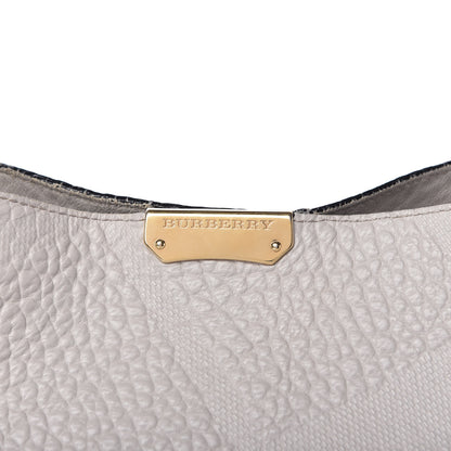 Burberry Signature Grain Calfskin Check Embossed Small Canterbury Tote Stone White 8 of 12