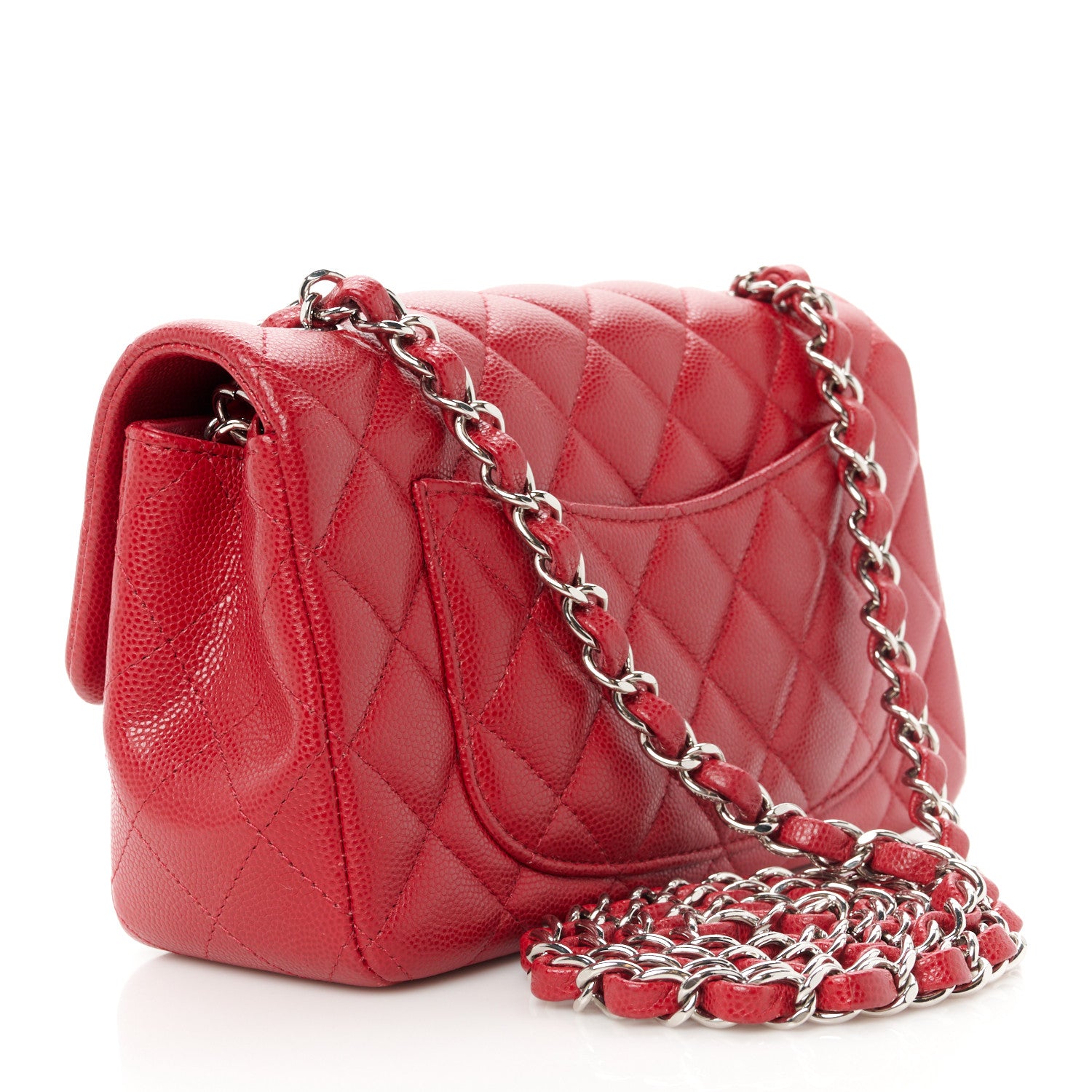 Chanel Caviar Quilted Mini Rectangular Flap Red 3 of 11