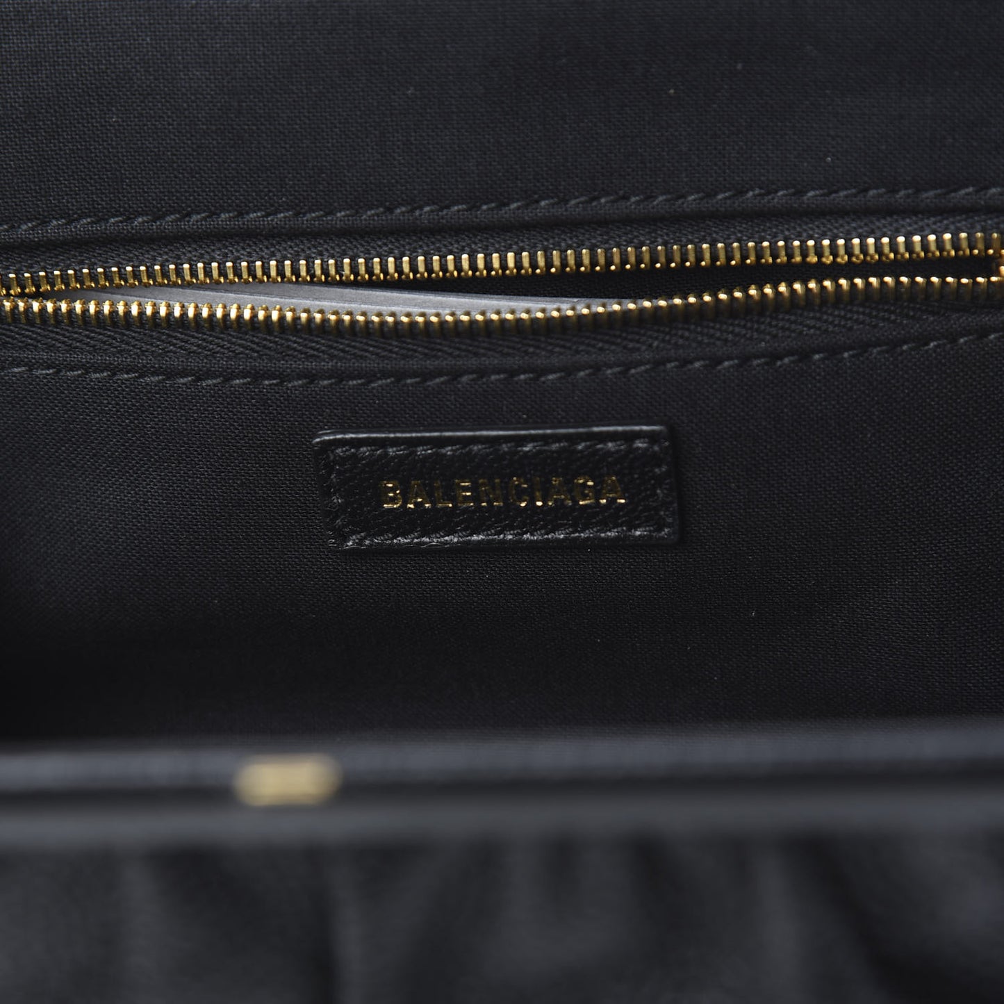 Grained Calfskin Logo Cloud Clutch XS Black