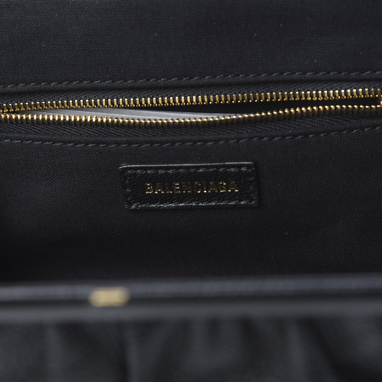 Balenciaga Grained Calfskin Logo Cloud Clutch XS Black 5 of 9