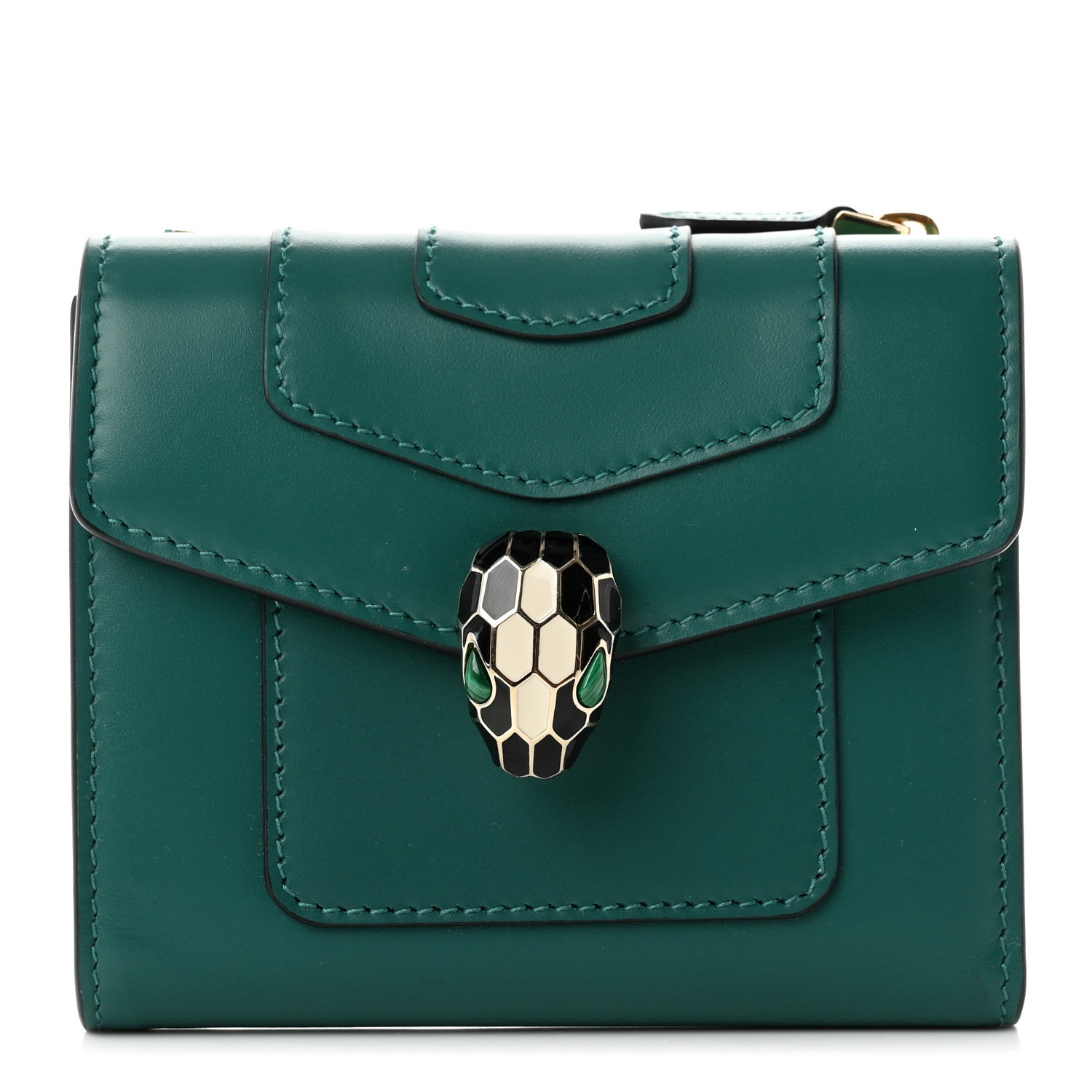 Bulgari Calfskin Serpenti Forever Wallet Emerald Violet Amethyst 1 of 6