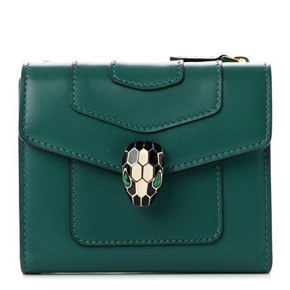Bulgari Calfskin Serpenti Forever Wallet Emerald Violet Amethyst 1 of 6