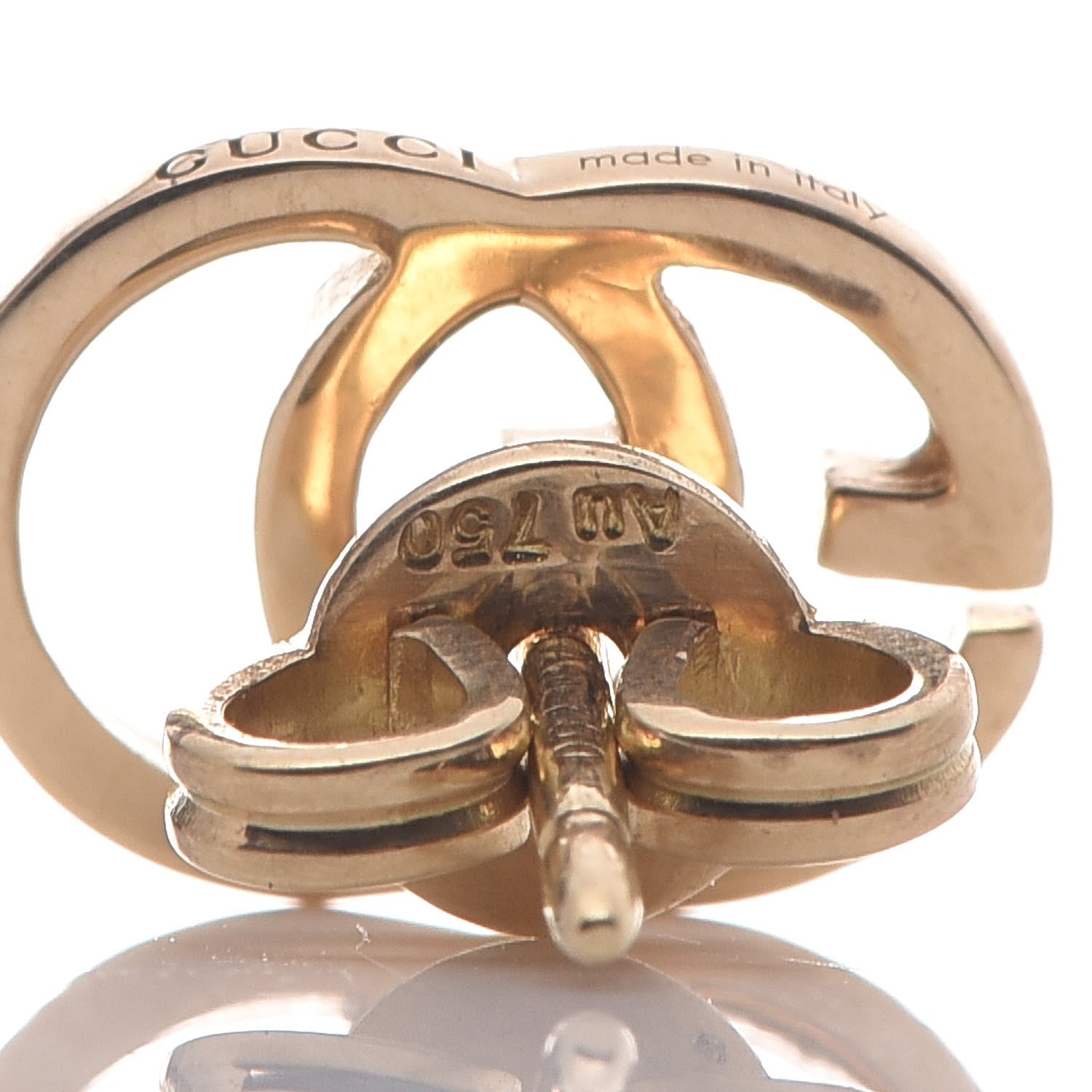 Gucci 18K Yellow Gold GG Tissue Stud Earrings 6 of 7