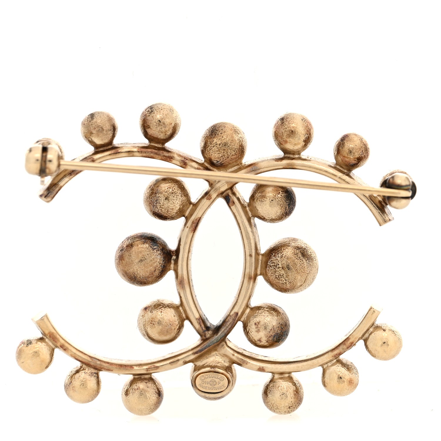 Chanel Pearl Crystal CC Brooch Gold 1875273 – FASHIONPHILE