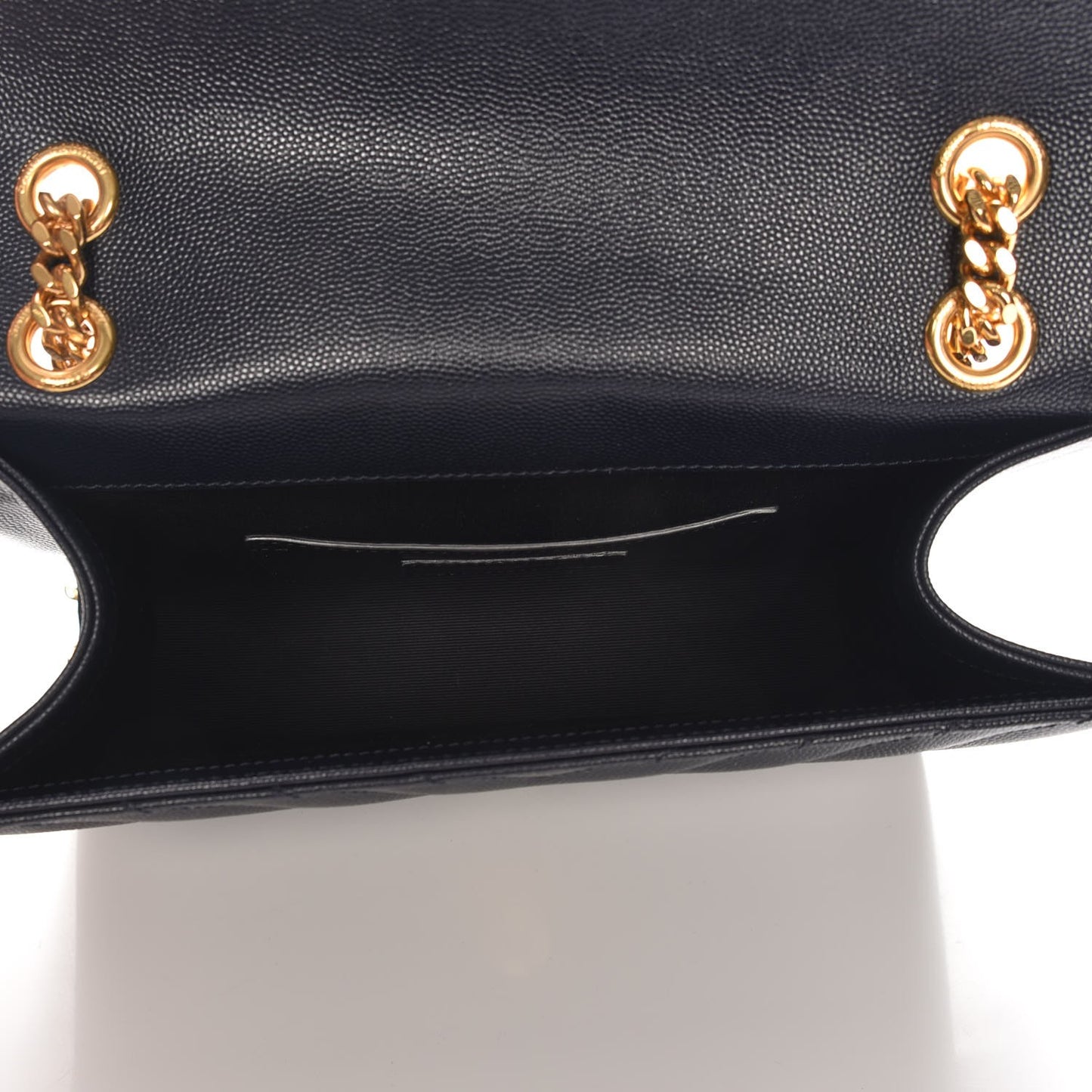 Grain De Poudre Matelasse Chevron Medium Monogram Satchel Midnight Blue