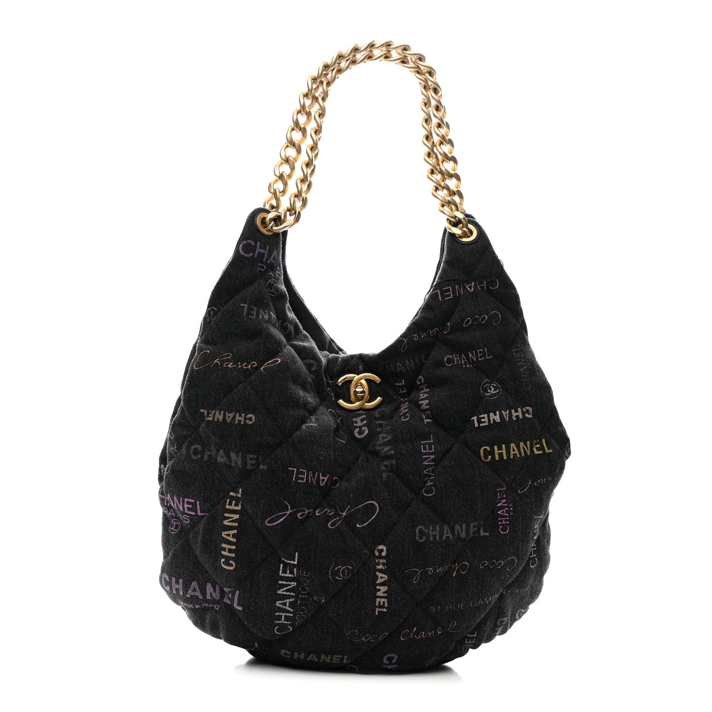 Denim Quilted Denim Mood Hobo Black Multicolor