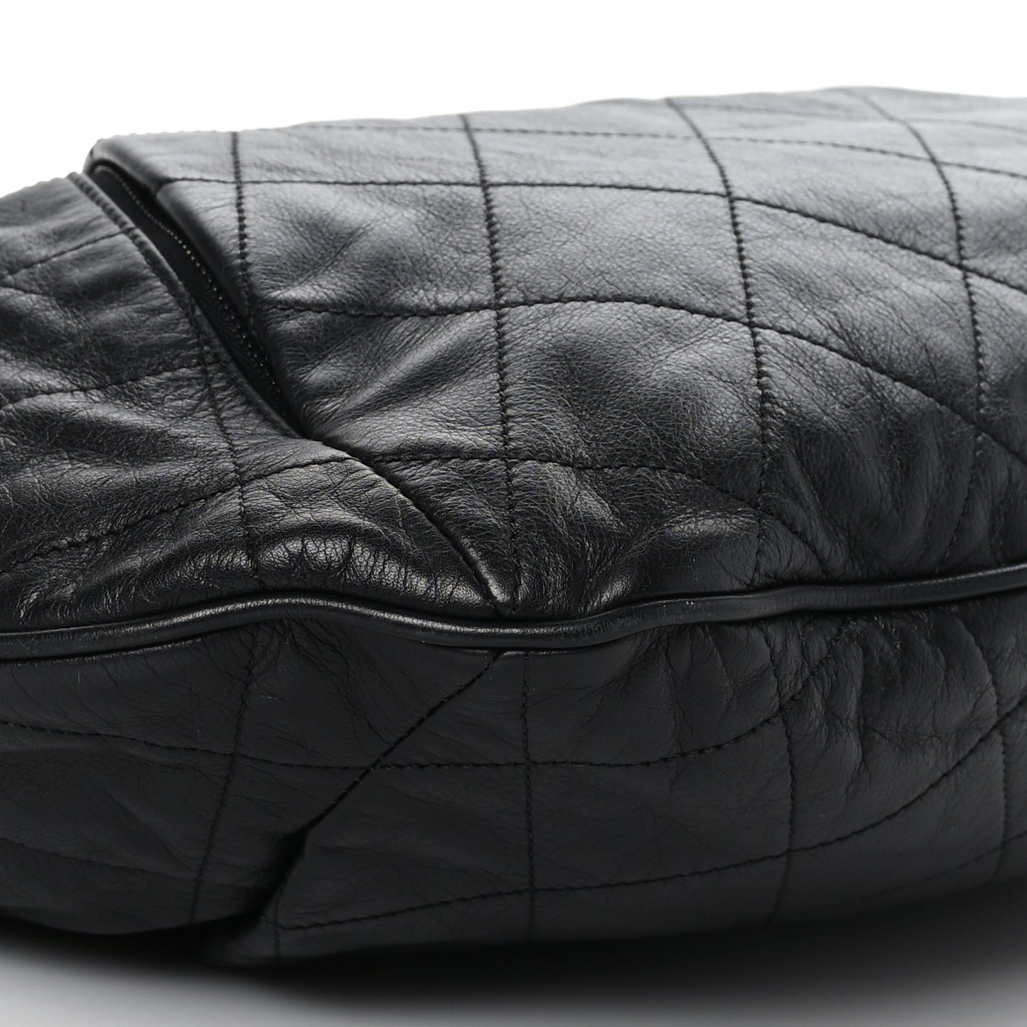 Calfskin Coco Pleats Hobo Black