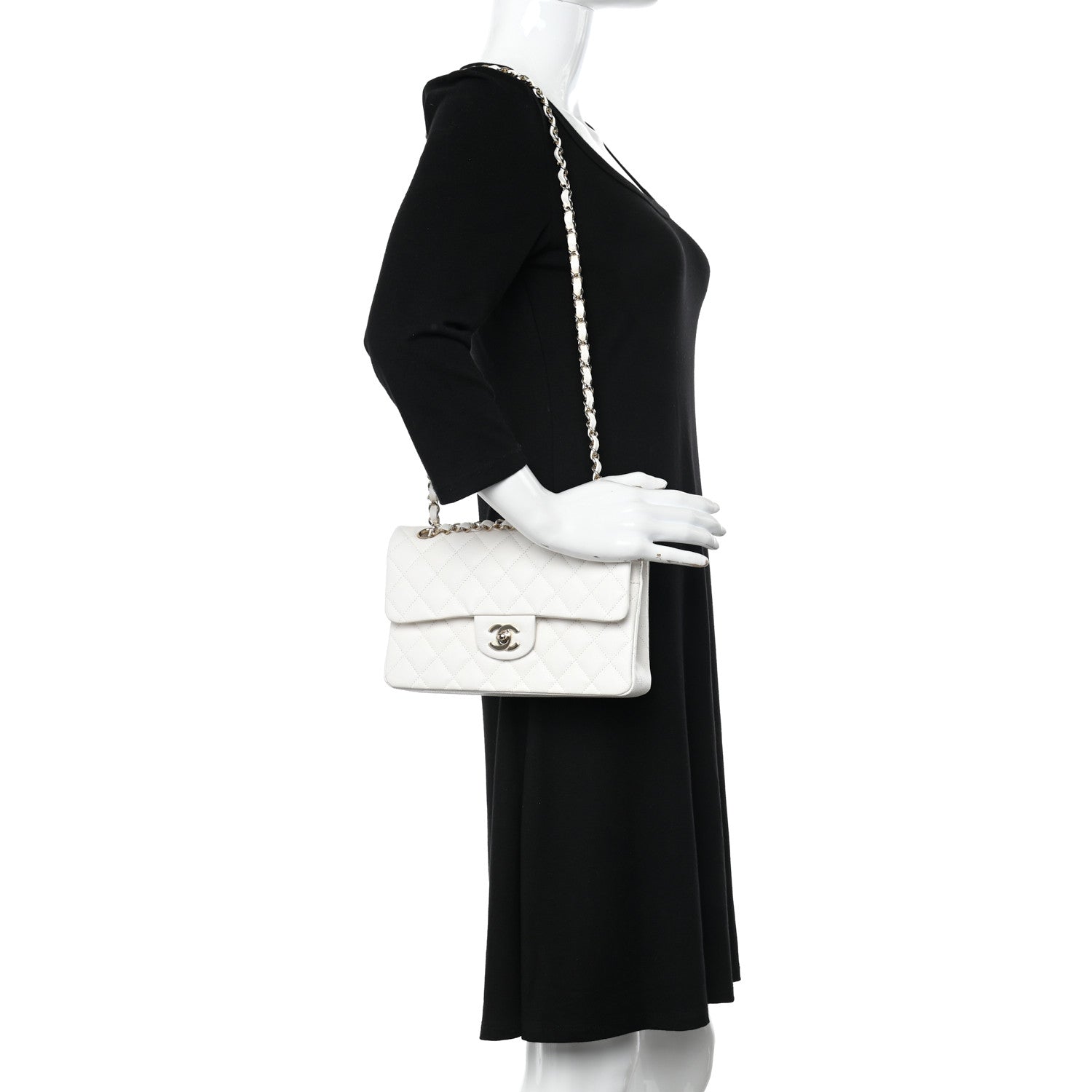 Chanel Caviar Quilted Small Double Flap White 2 of 11