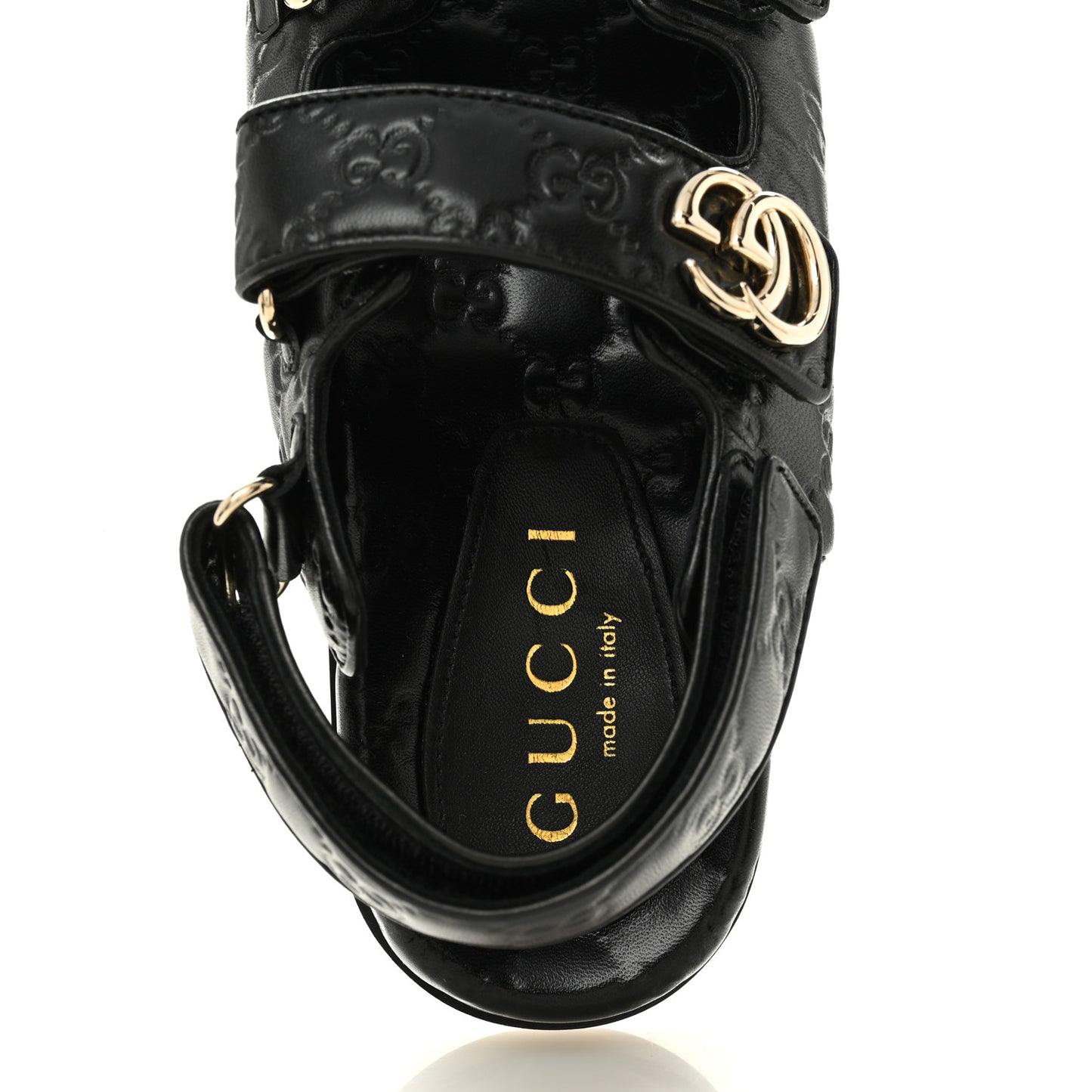 Guccissima GG Embossed Womens Sandals 39 Black