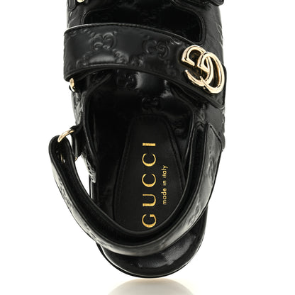 Gucci Guccissima GG Embossed Womens Sandals 39 Black 7 of 10