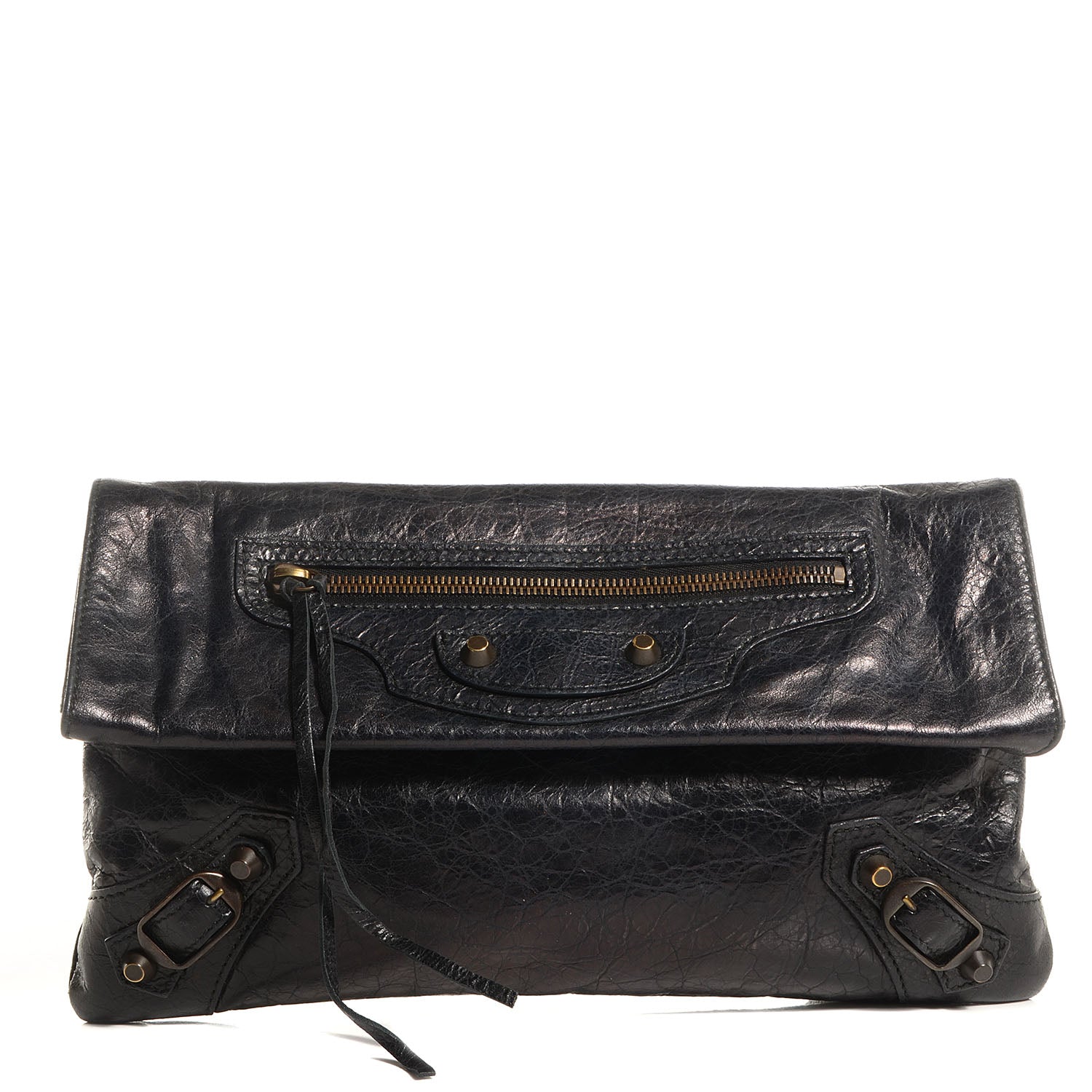 Balenciaga Agneau Classic Hardware Envelope Clutch Black 1 of 10
