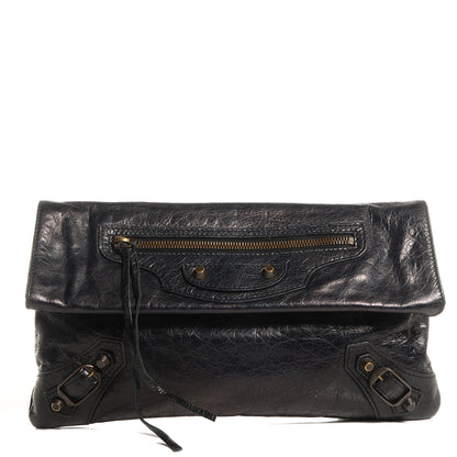 Balenciaga Agneau Classic Hardware Envelope Clutch Black 1 of 10