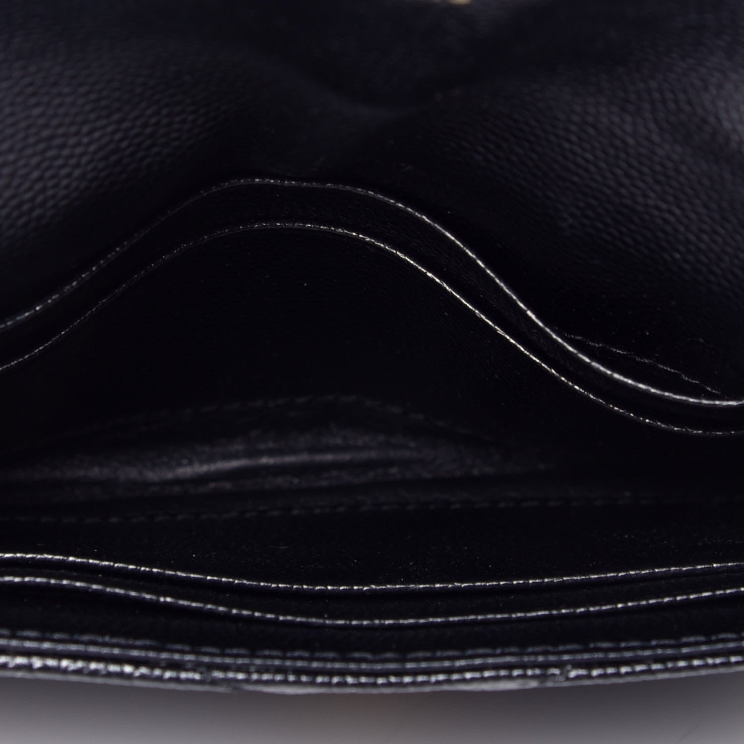 Saint Laurent Grain De Poudre Matelasse Chevron Small Monogram Envelope Wallet Black 5 of 7