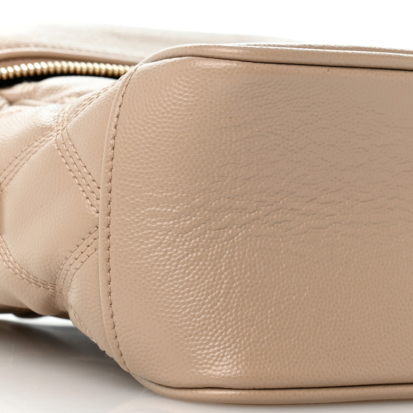 Grain de Poudre Quilted 80's Vanity Bag Dark Beige