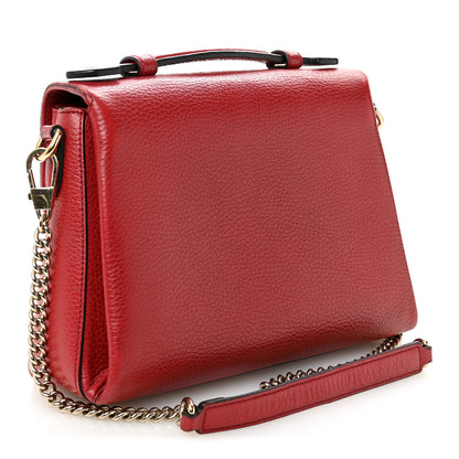 Gucci Dollar Calfskin Interlocking G Top Handle Shoulder Bag Red 3 of 19