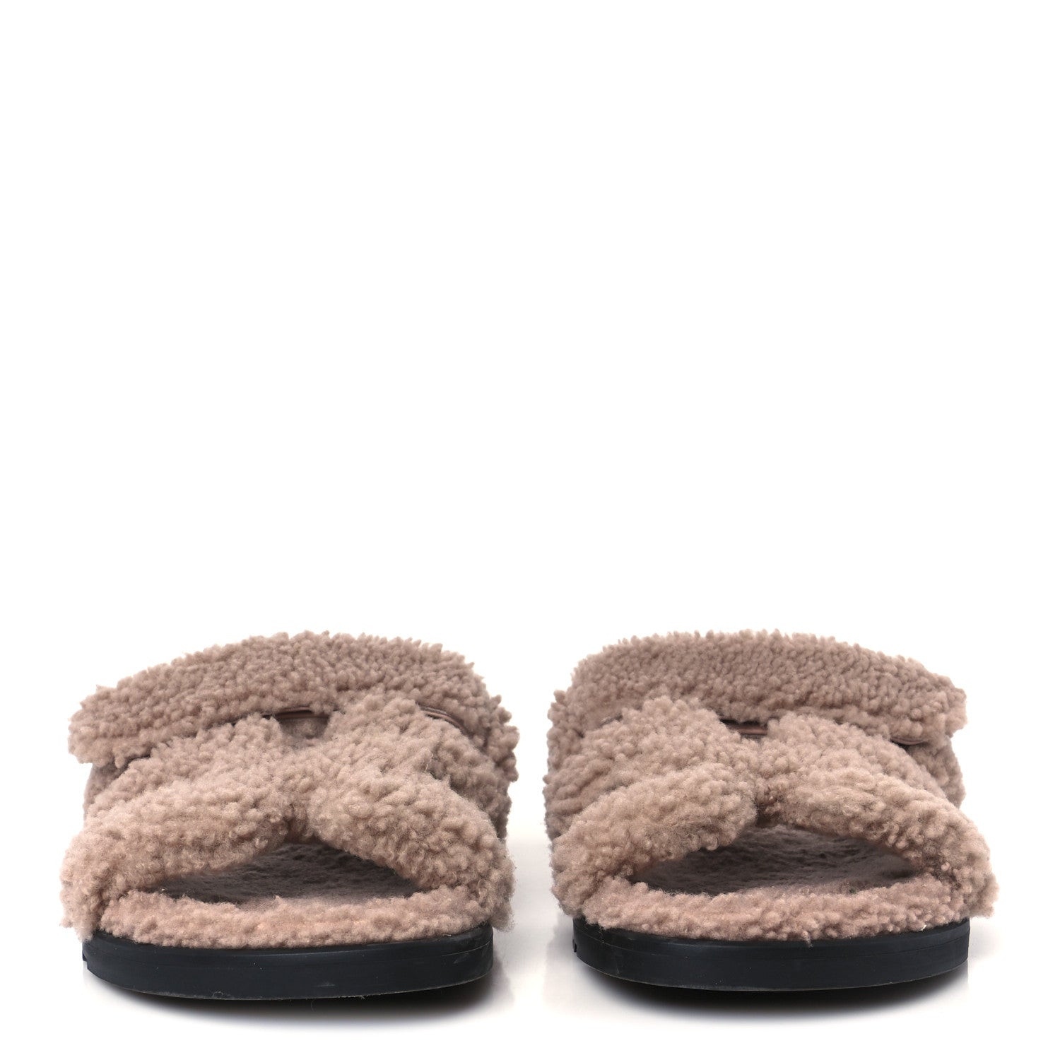 Hermes Woolskin Womens Chypre Sandals 40 Bois De Santal 3 of 8