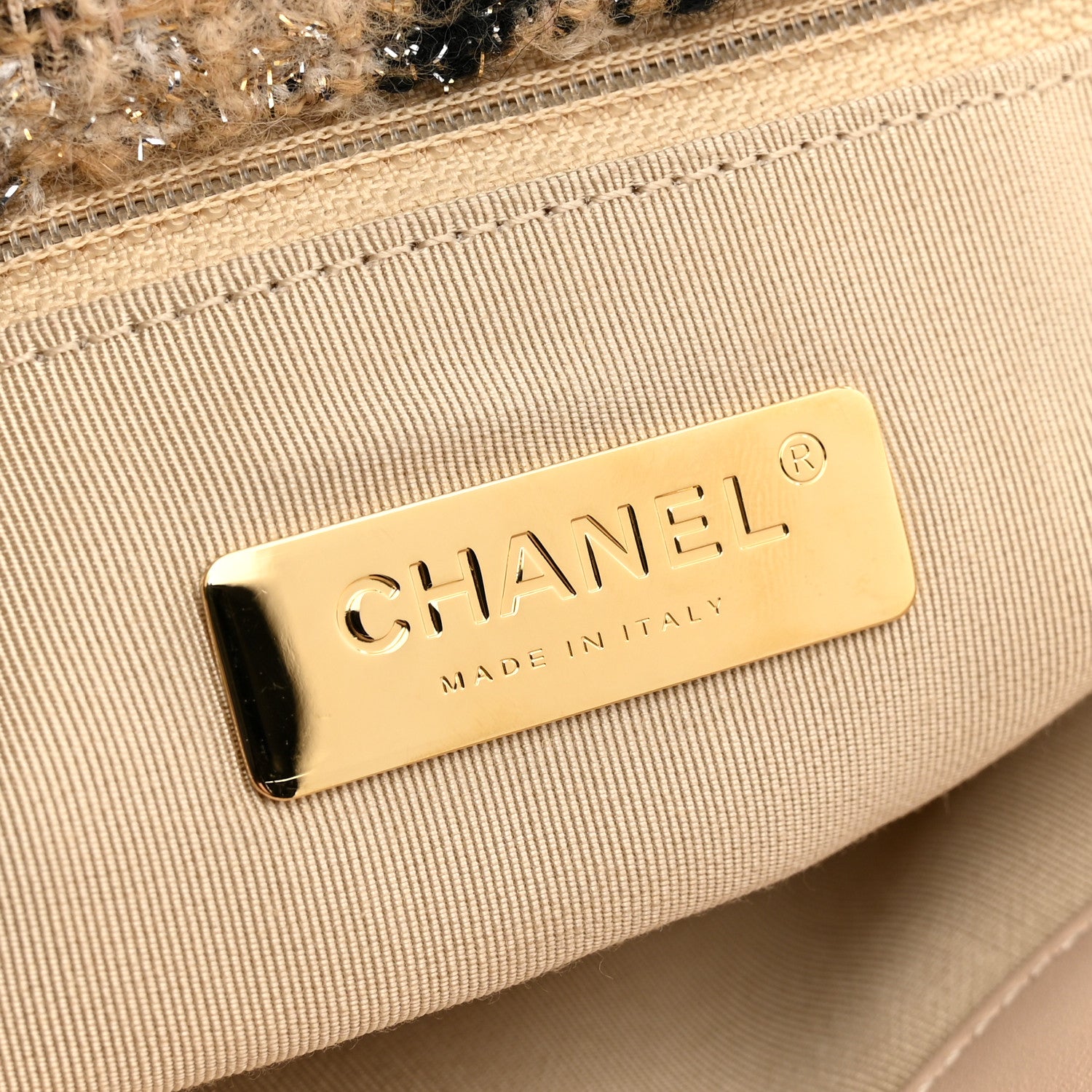 Chanel Tweed Maxi Chanel 19 Flap Beige Black 6 of 10