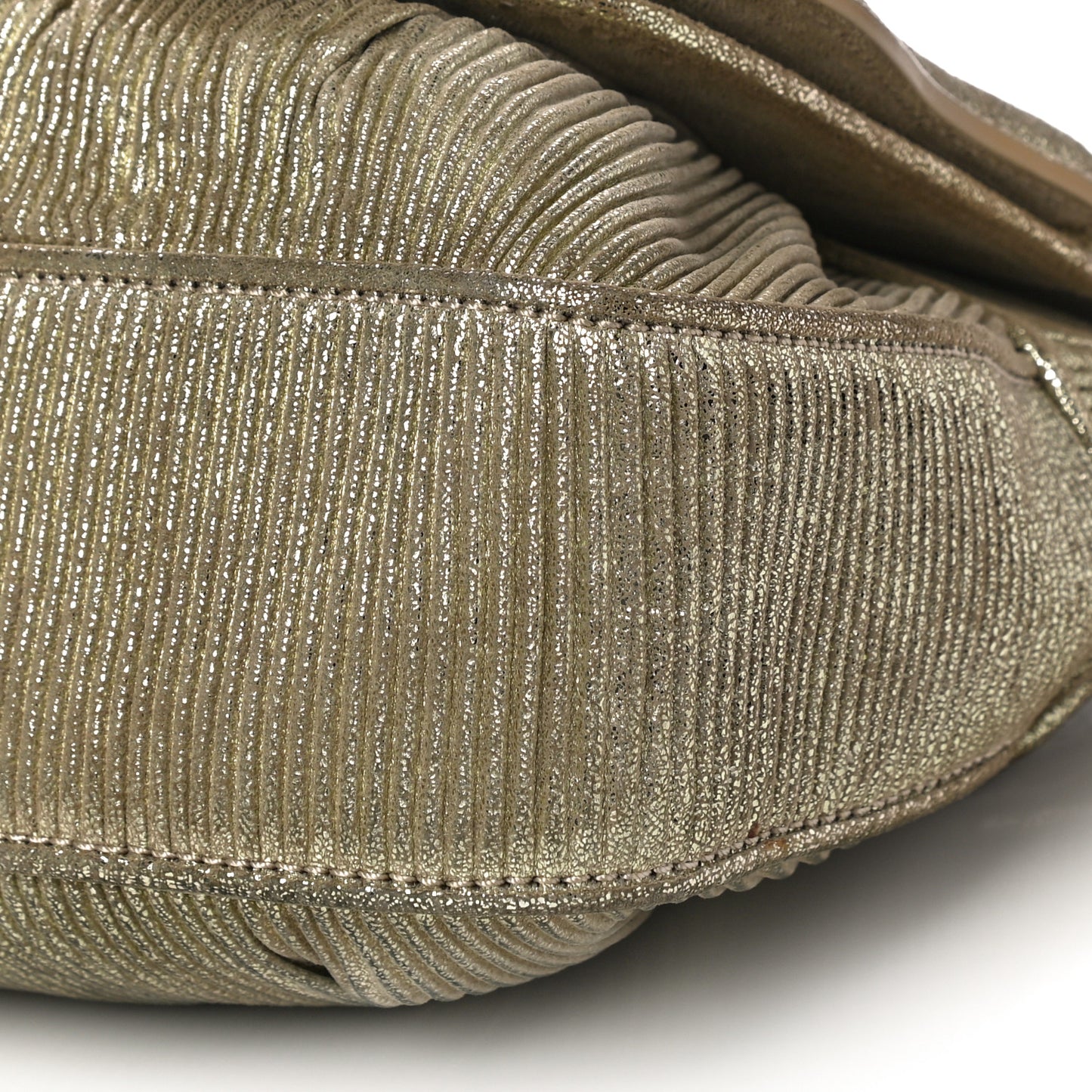 Metallic Corduroy B Bag Gold