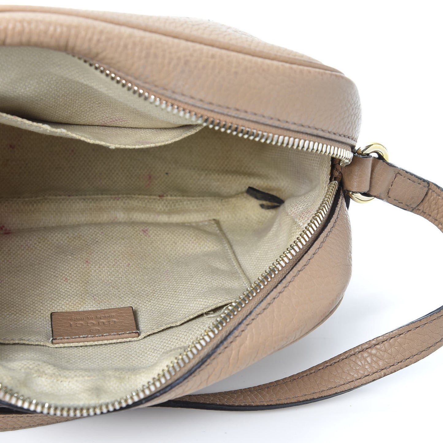 Pebbled Calfskin Small Soho Disco Bag Rose Beige