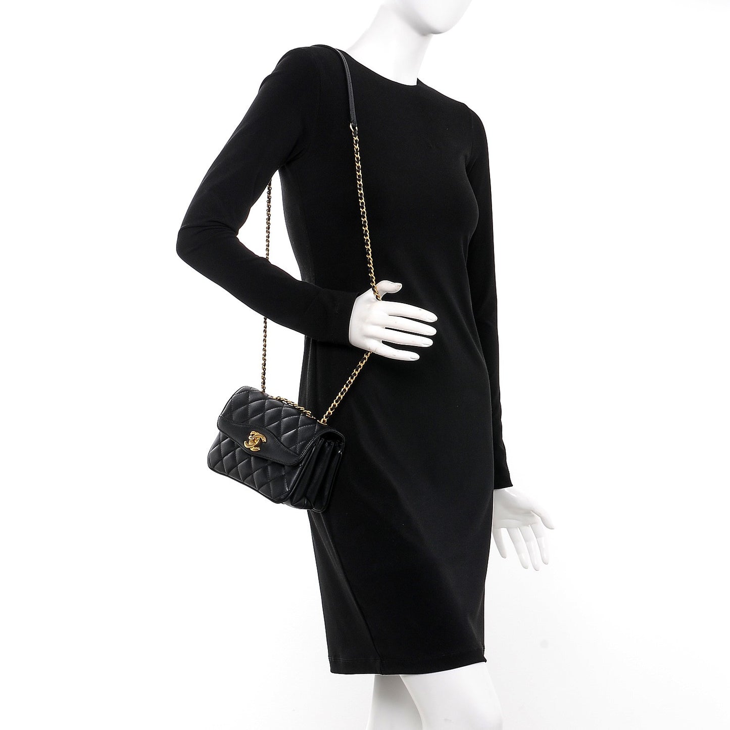 Lambskin Quilted Small Coco Vintage Flap Black