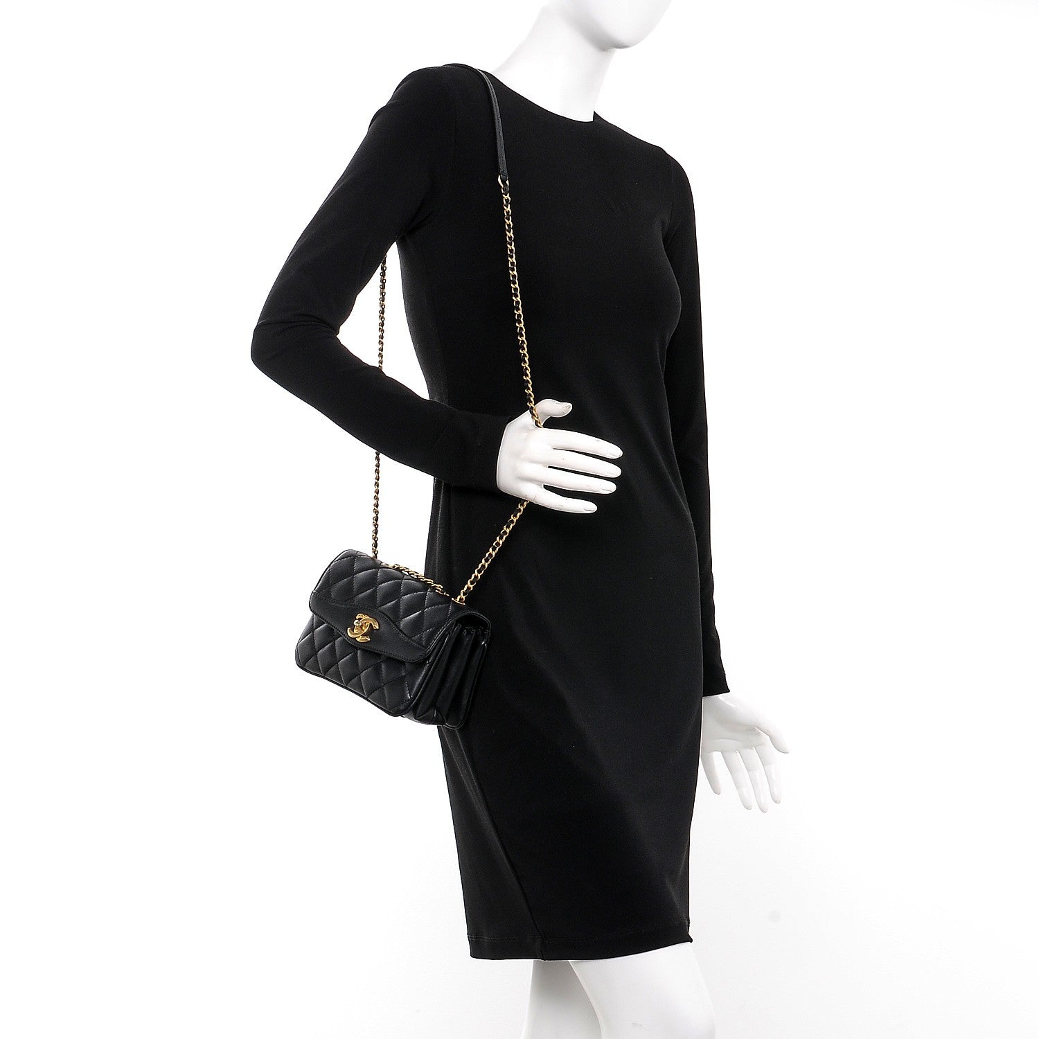 Chanel Lambskin Quilted Small Coco Vintage Flap Black 2 of 8