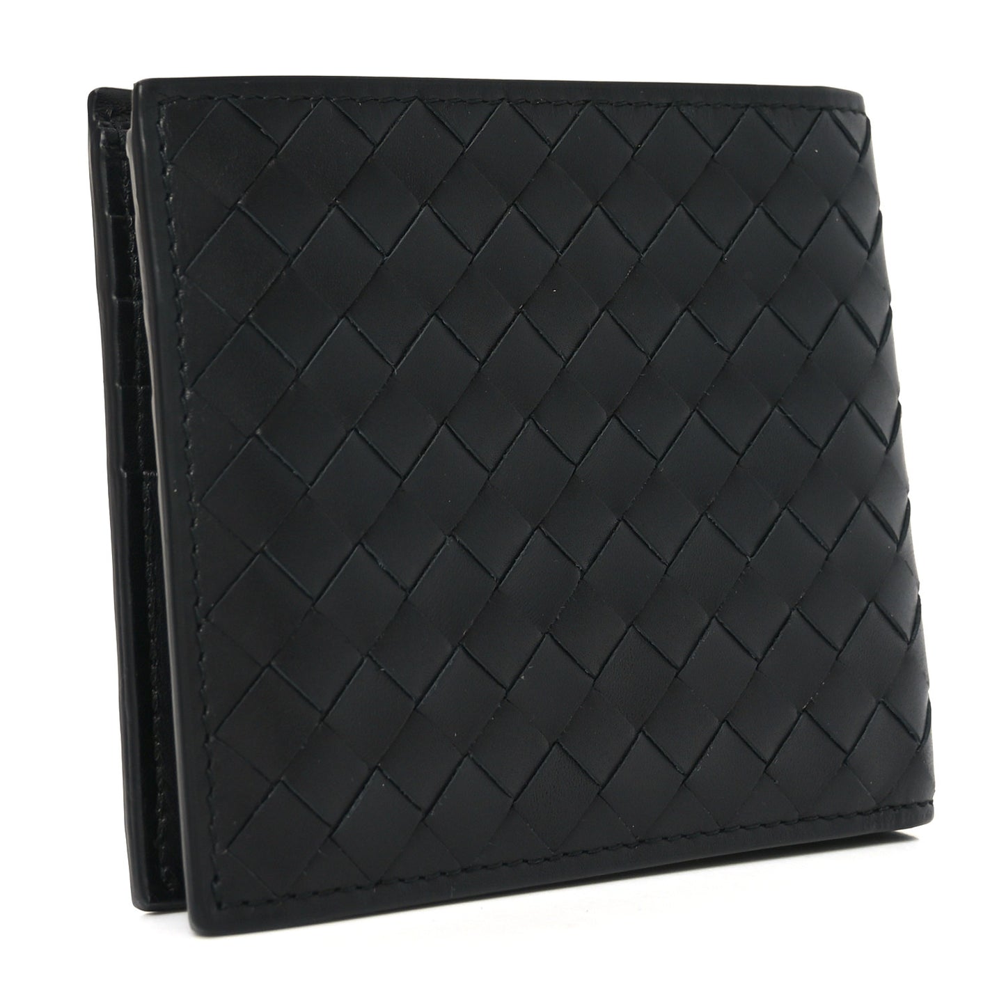 Nappa Intrecciato Bi-Fold Wallet Black