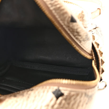 MCM Visetos Side Stud X-Mini Stark Backpack Berlin Gold 4 of 8