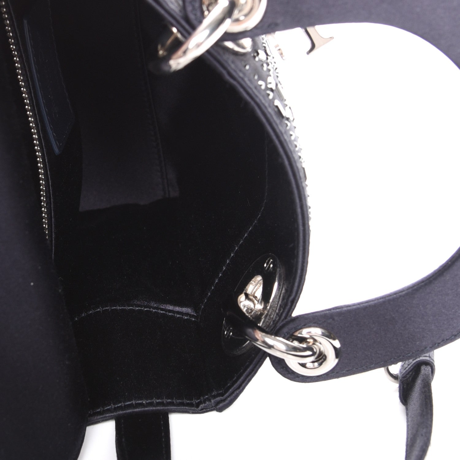 Christian Dior Satin Crystal Cannage Mini Lady Dior Navy 5 of 7