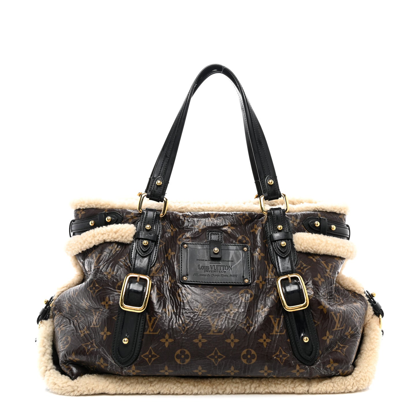 Patent Monogram Shearling Sac Thunder