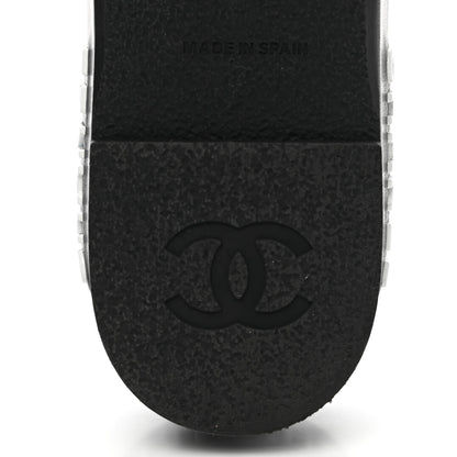Chanel Lambskin Quilted CC Espadrille Slip On Sandals 40 Black 6 of 9