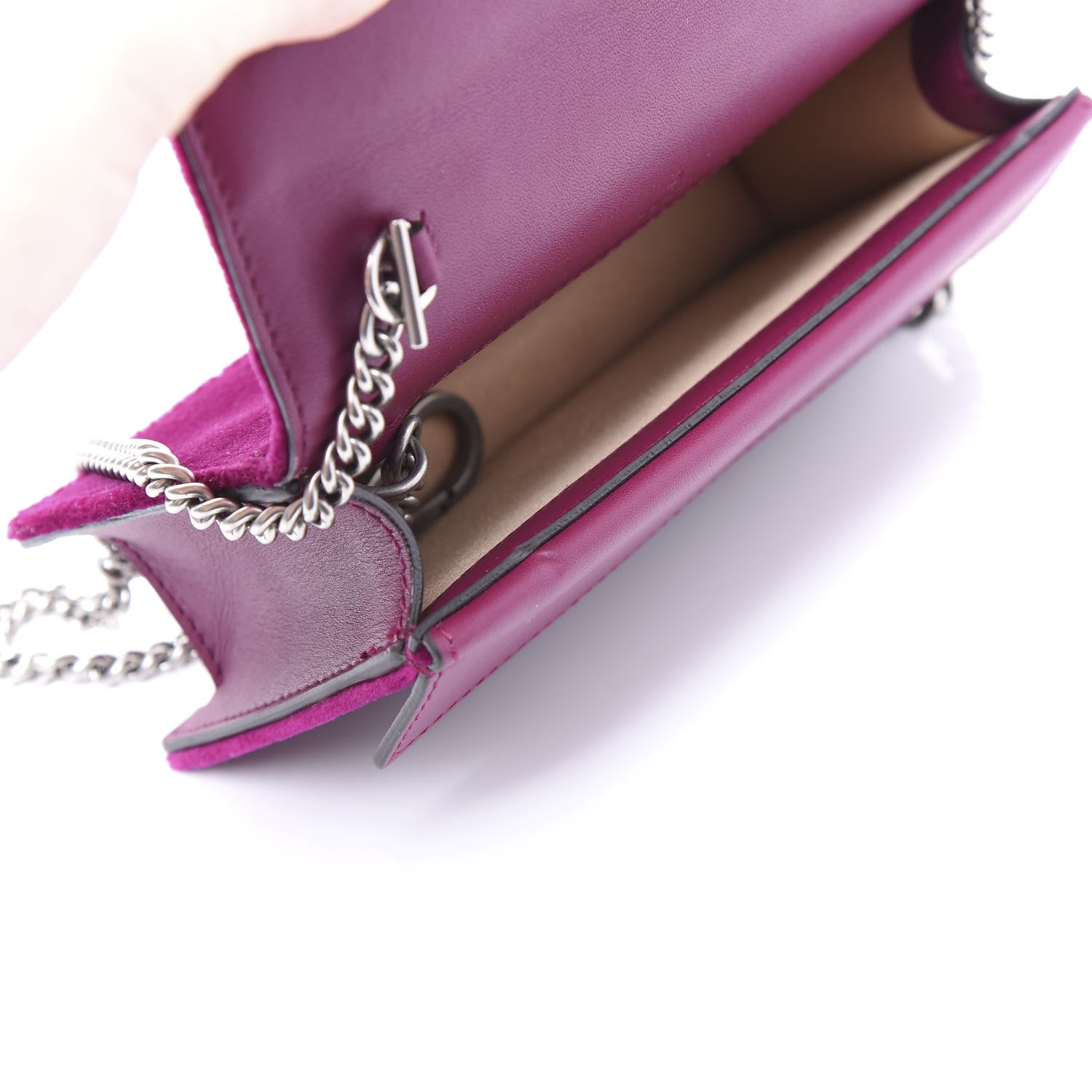 Gucci Velvet Super Mini Dionysus Shoulder Bag Fuchsia Violet Cyclamen 6 of 10
