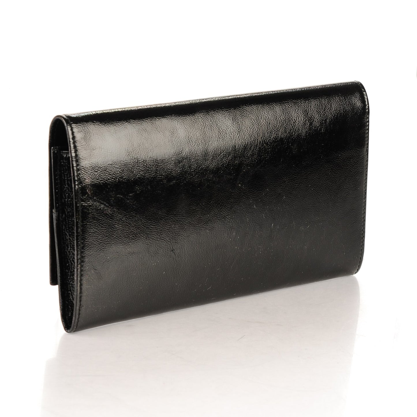 Textured Patent Monogram Small Belle De Jour Clutch Black