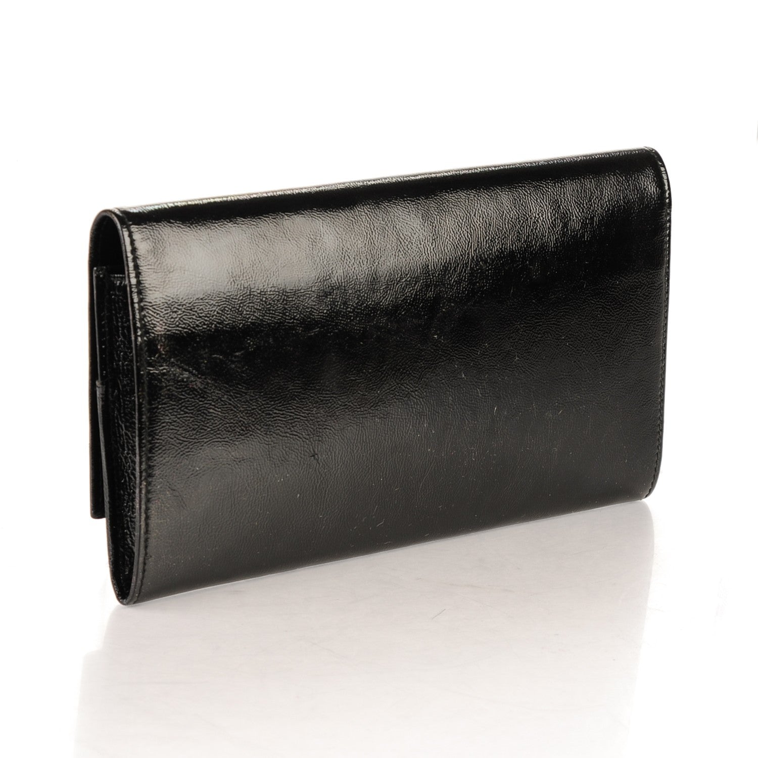 Saint Laurent Textured Patent Monogram Small Belle De Jour Clutch Black 3 of 7