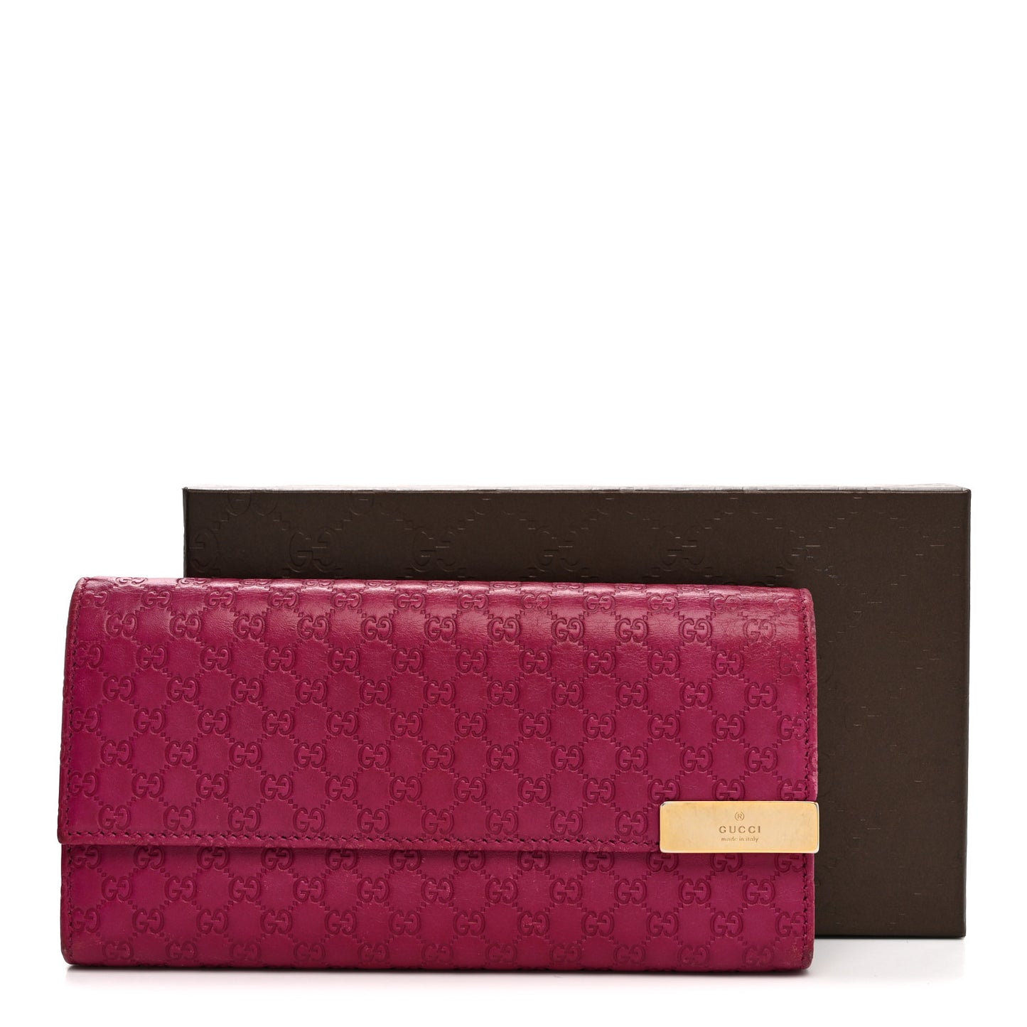 Soft Microguccissima Dice Chain Wallet Bright Bouganville