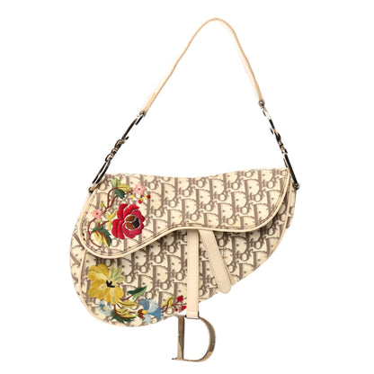 Christian Dior Monogram Vintage Flowers Saddle Bag Beige 1 of 21