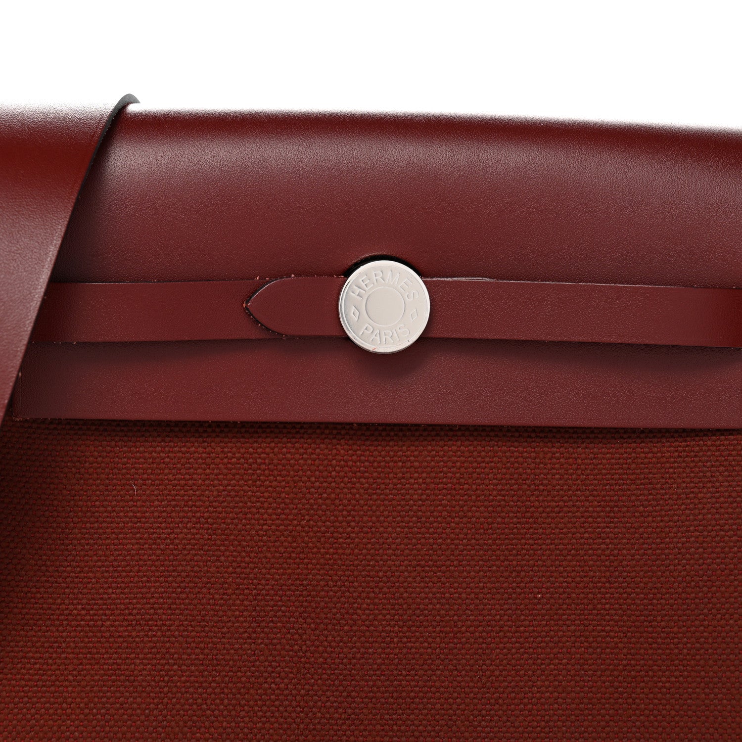 Hermes Military Toile Vache Hunter Herbag Zip Retourne 20 Rouge H 8 of 11