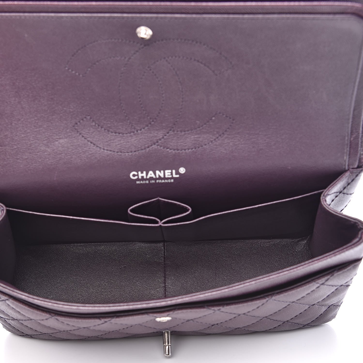 Chanel Caviar Quilted Jumbo Double Flap Dark Purple 5 of 17